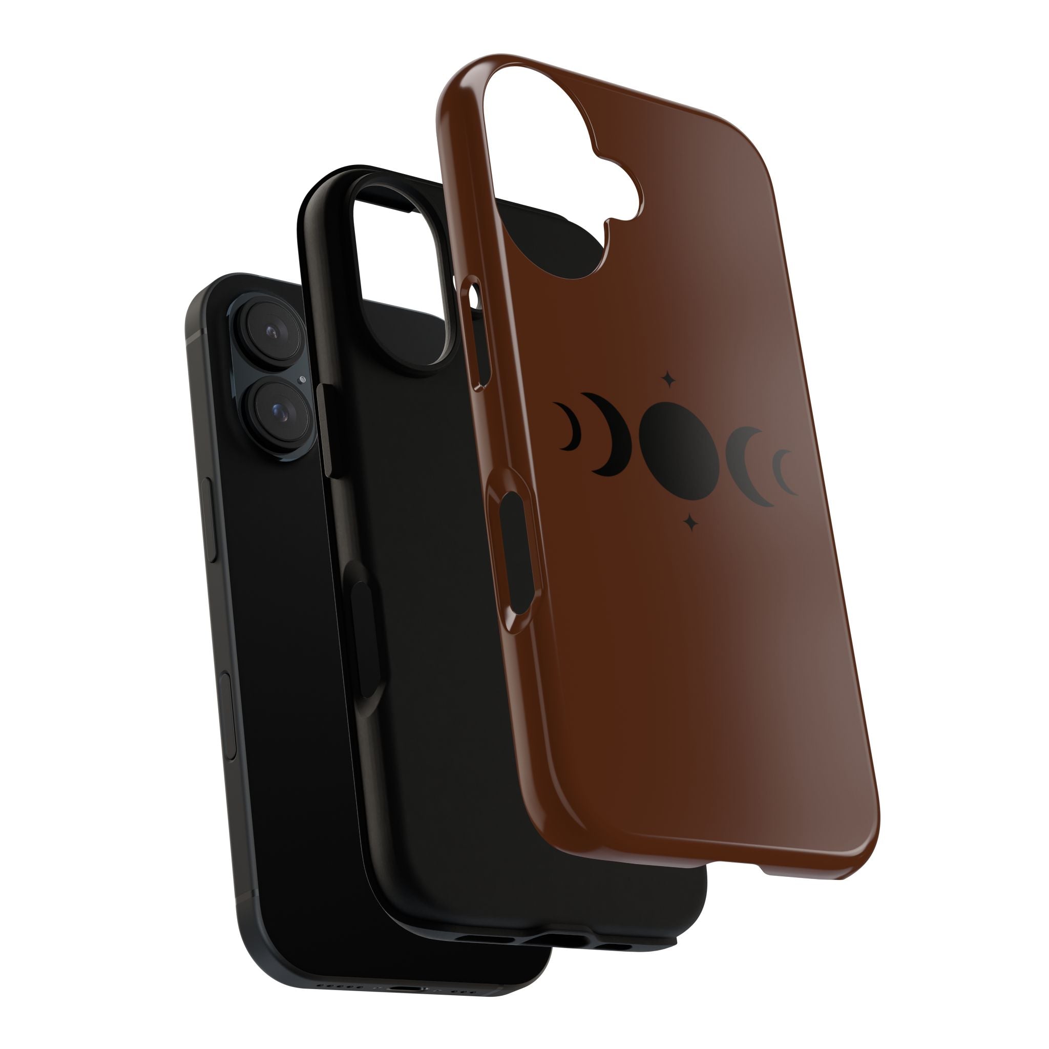 Triple Moon Phone Case — Brown Witchy Celestial iPhone Cover