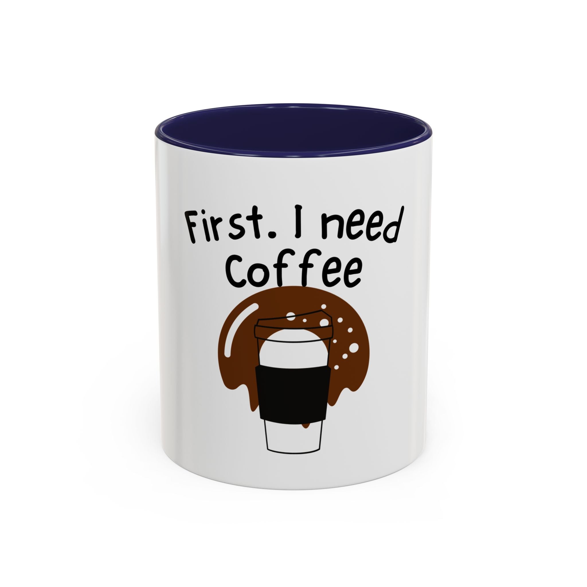 Coffee Accent Mug — Funny Donut & Latte Ceramic Coffee Cup (11/15oz)