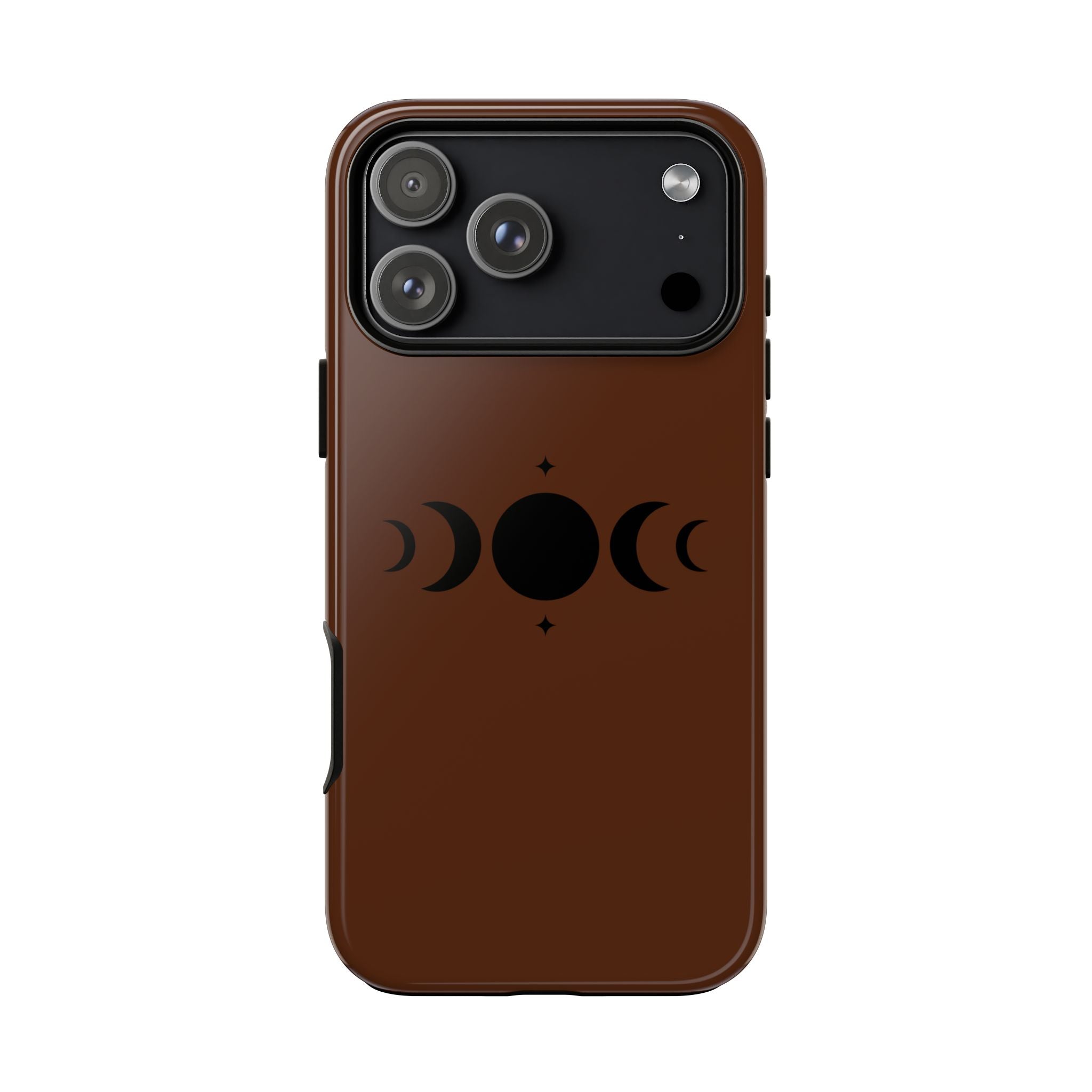 Triple Moon Phone Case — Brown Witchy Celestial iPhone Cover