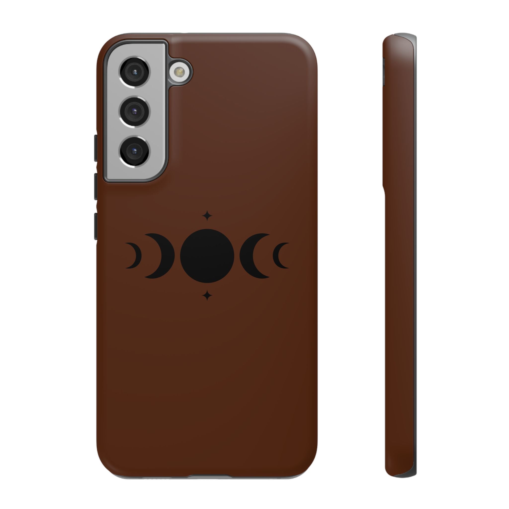 Triple Moon Phone Case — Brown Witchy Celestial iPhone Cover