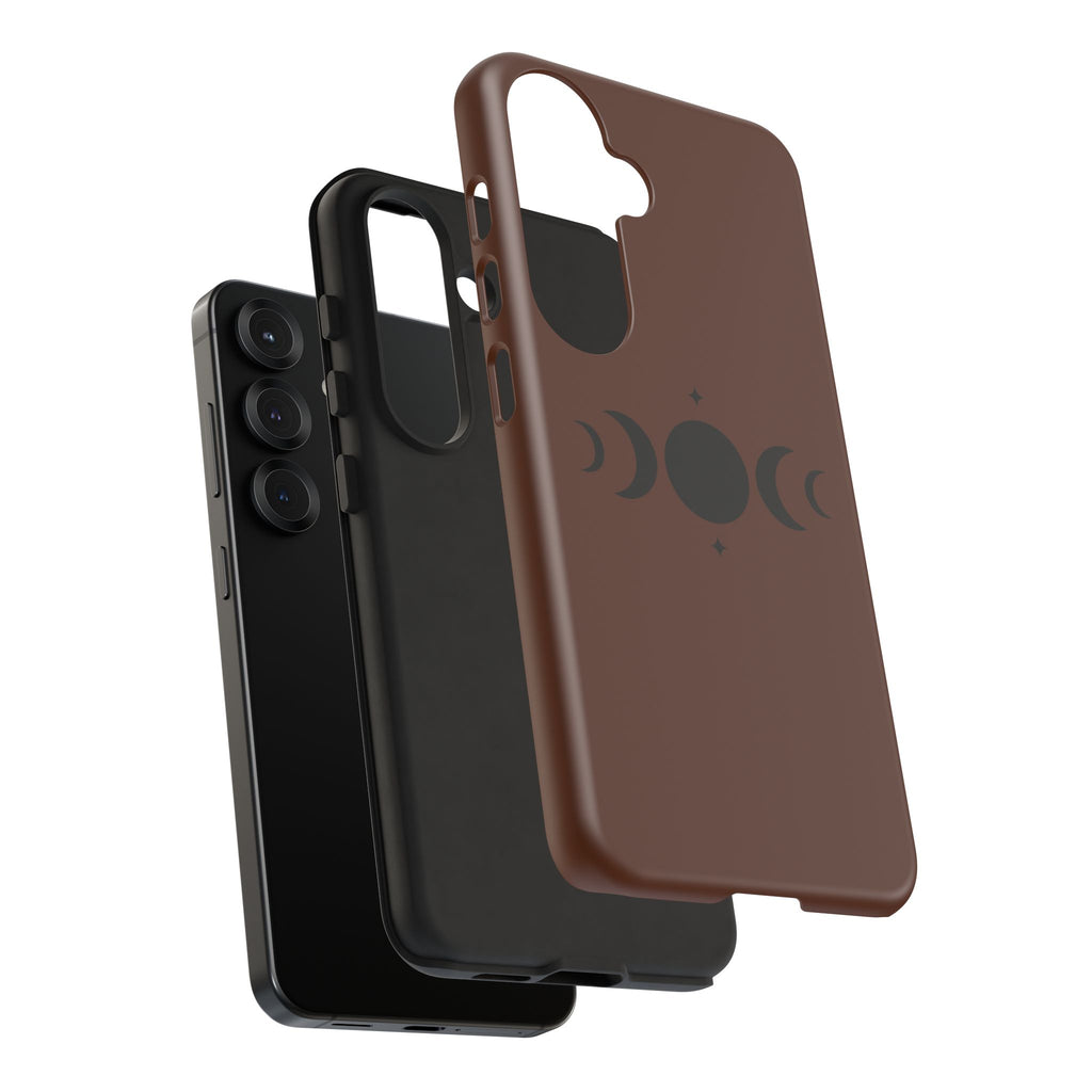 Triple Moon Phone Case — Brown Witchy Celestial iPhone Cover