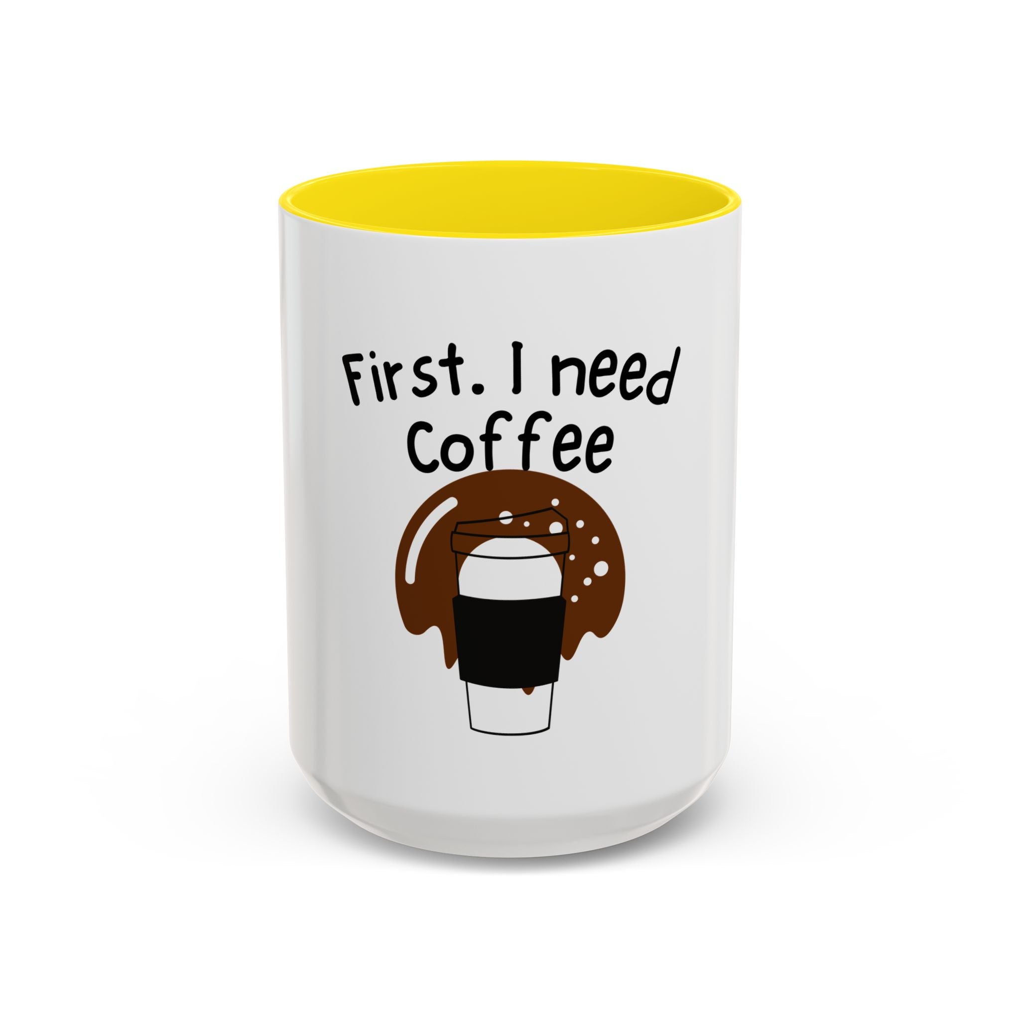 Coffee Accent Mug — Funny Donut & Latte Ceramic Coffee Cup (11/15oz)
