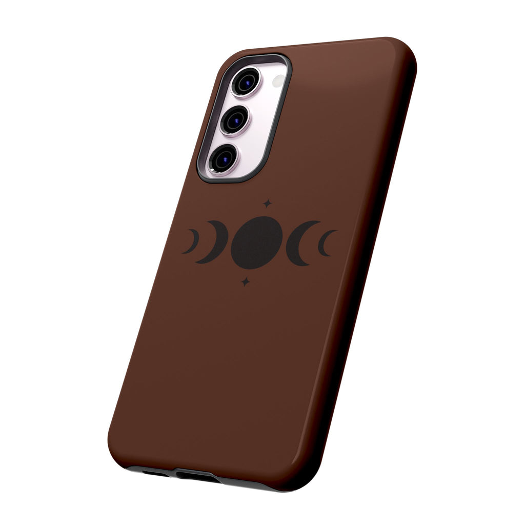 Triple Moon Phone Case — Brown Witchy Celestial iPhone Cover