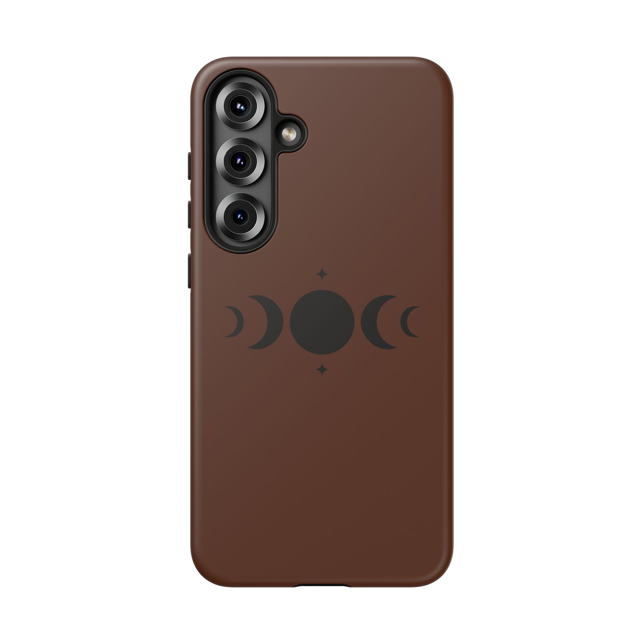 Triple Moon Phone Case — Brown Witchy Celestial iPhone Cover