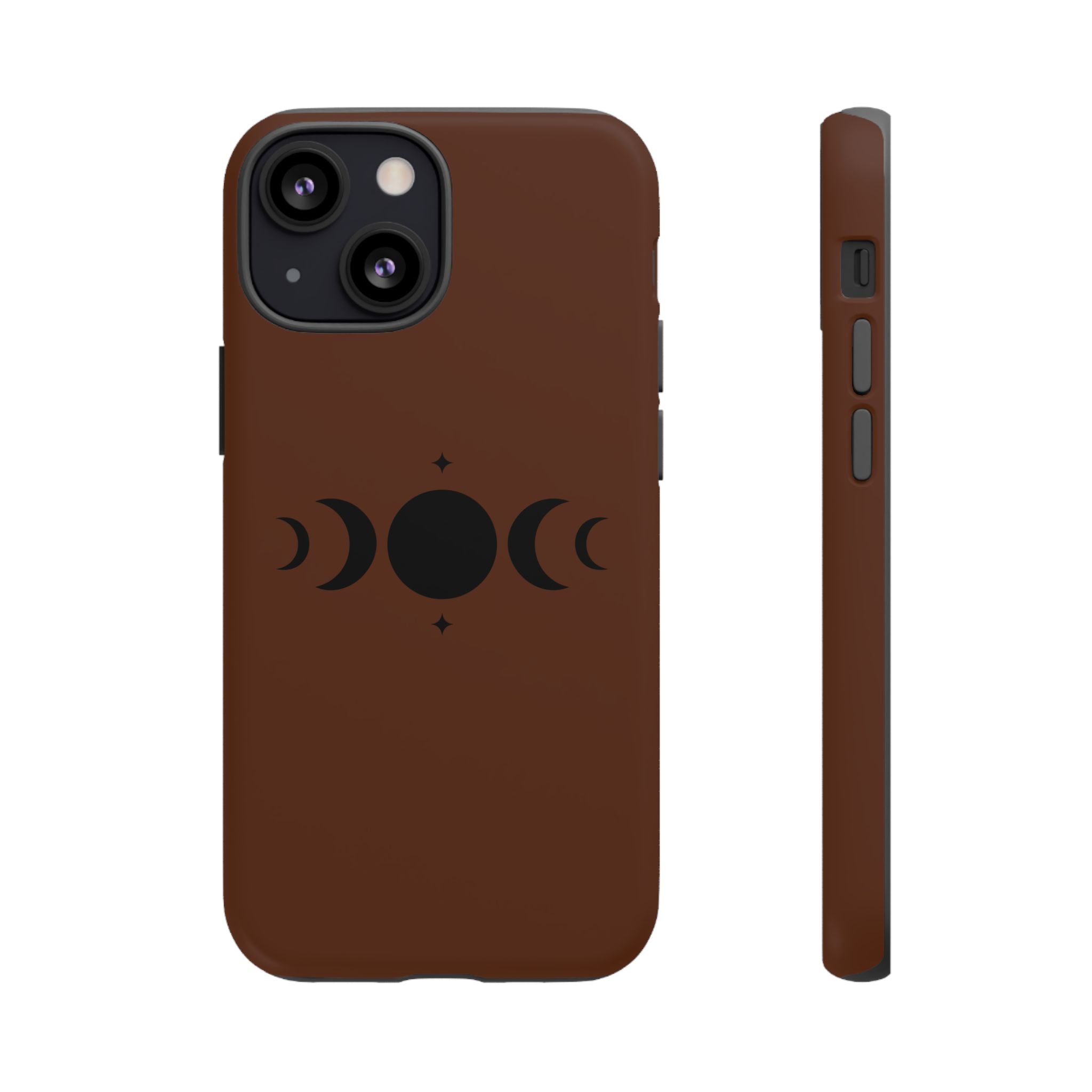 Triple Moon Phone Case — Brown Witchy Celestial iPhone Cover