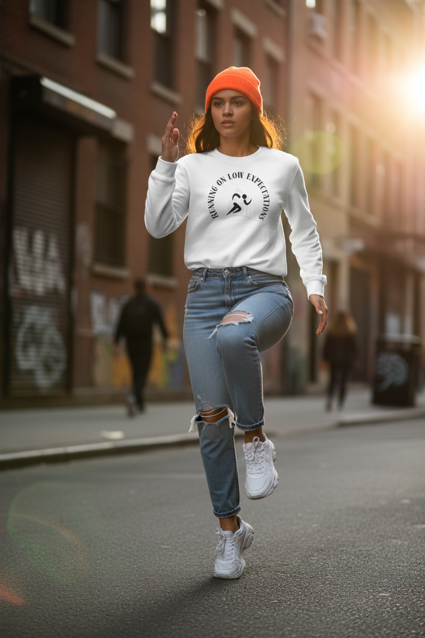 Runner crewneck sweatshirt lifestyle shot