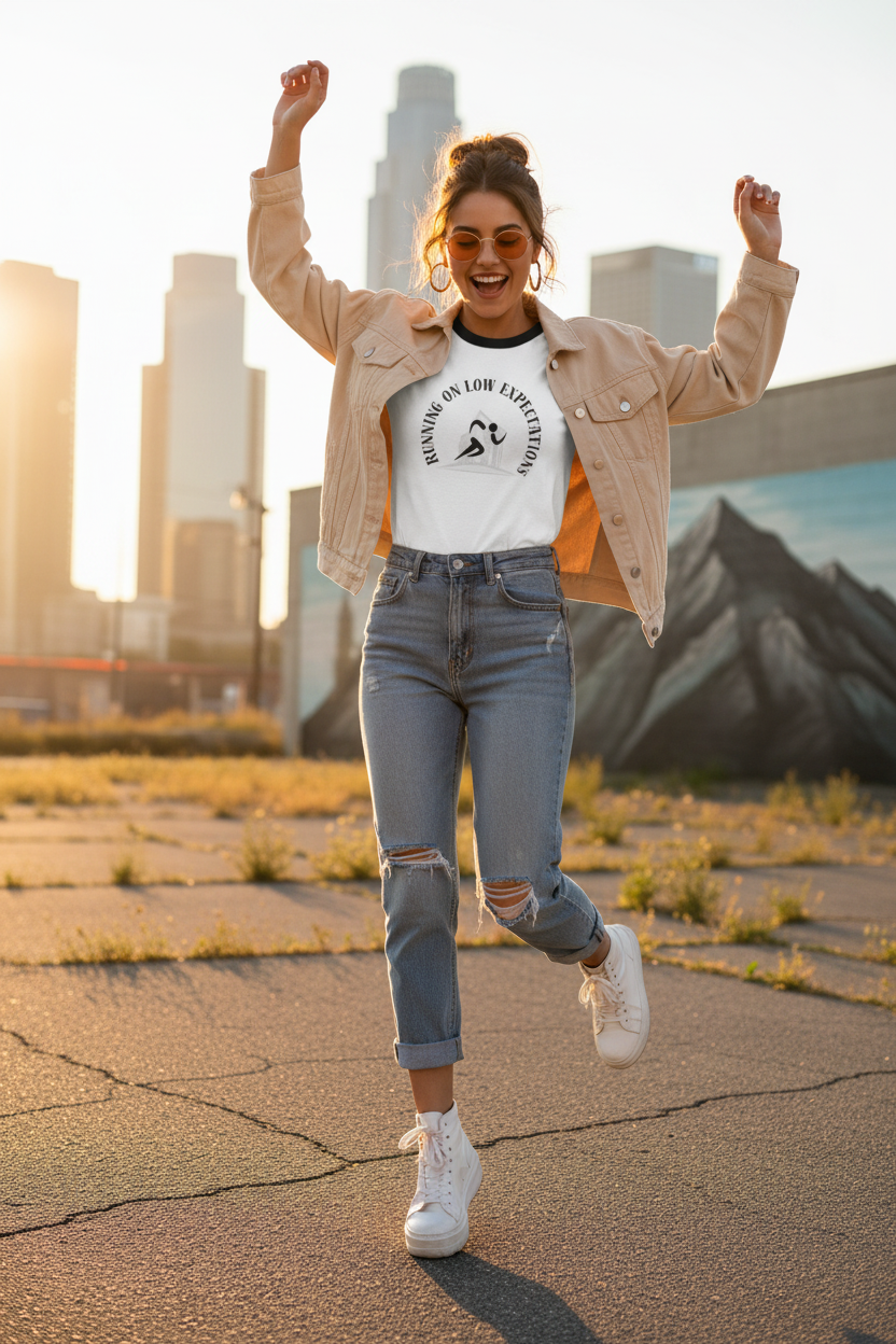 Women's ringer tee lifestyle shot