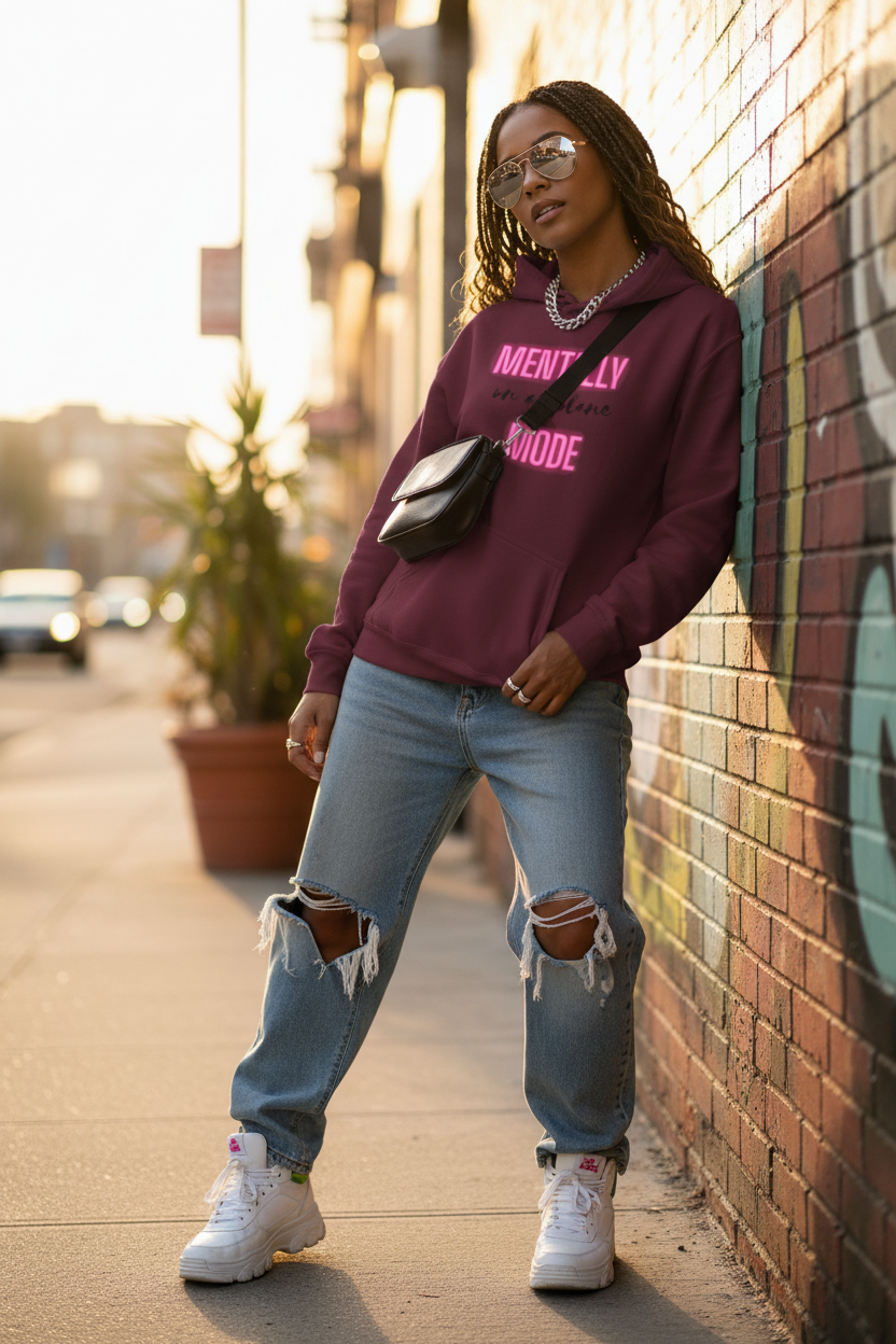 Mentally on Airplane Mode hoodie lifestyle shot